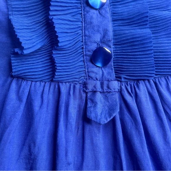 H&M Royal Blue Ruffle Front Work Shirt - Picture 4 of 7